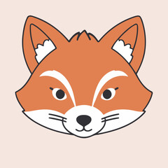 Cute Fox vector illustration for kids story book