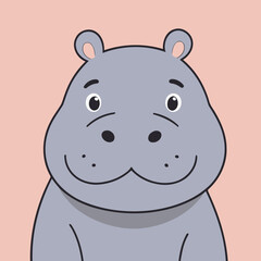 Vector illustration of a cute Hippo for children