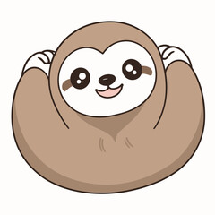 Fototapeta premium Vector illustration of a cute Sloth for kids story book