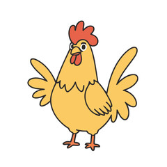 Vector illustration of a charming Rooster for toddlers' learning adventures