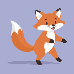 Obraz premium Cute vector illustration of a Fox for kids books