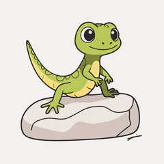 Cute Gecko for children book vector illustration