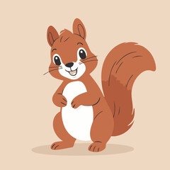 Vector illustration of a cute Squirrel for toddlers books