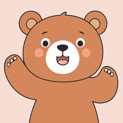 Fototapeta premium Cute vector illustration of a Bear for toddlers story books