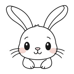 Cute Bunny for toddlers' learning books vector illustration
