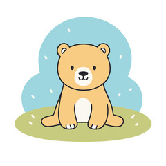 Fototapeta premium Cute PolarBear for kids' storybook vector illustration