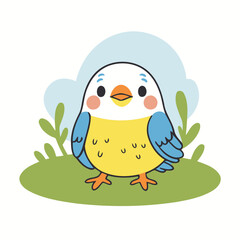 Vector illustration of a winsome Bird for children's literature