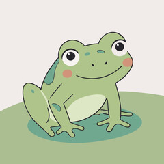 Cute Frog vector illustration for kids' adventure tales