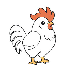 Cute vector illustration of a Rooster for kids' reading time