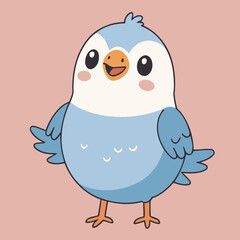Cute vector illustration of a Bird for early readers' delight
