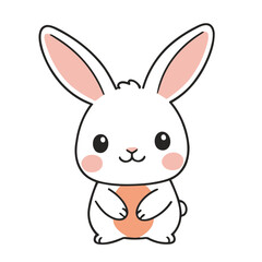 Cute Rabbit for toddlers' learning books vector illustration