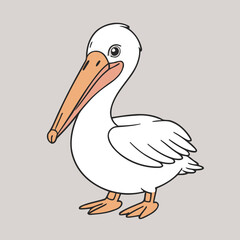 Cute vector illustration of a Pelican for kids books