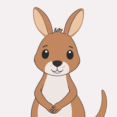 Vector illustration of a cute Kangaroo for children