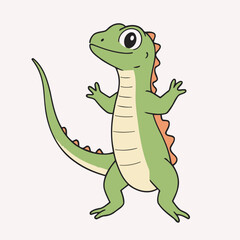 Vector illustration of a delightful Lizard for early readers' enjoyment