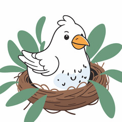 Cute Bird vector illustration for kids story book