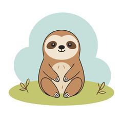 Cute Sloth for kids books vector illustration