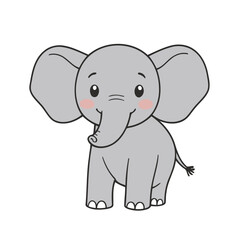 Cute Elephant for children's literature vector illustration