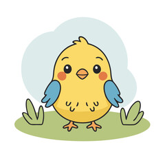 Vector illustration of a winsome Bird for children's literature