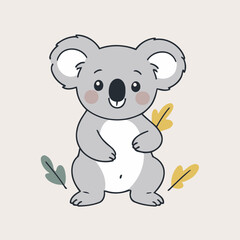 Cute vector illustration of a Koala for kids' reading time