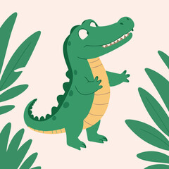Naklejka premium Vector illustration of a cute Alligator for children