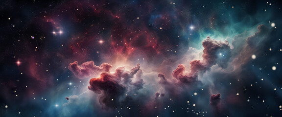 Nebula in deep space with stars
