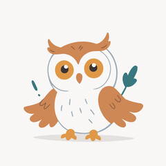 Vector illustration of a cute Owl for toddlers story books
