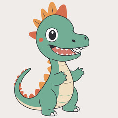 Cute Dino vector illustration for kids story book