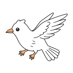 Cute Bird for young readers' picture book vector illustration