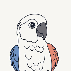 Cute Parrot for kids books vector illustration