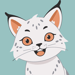 Cute Lynx for children book vector illustration