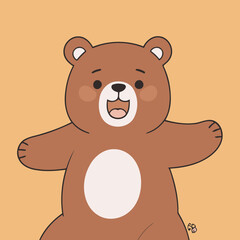 Obraz premium Vector illustration of a sweet Bear for youngsters' imaginative journeys