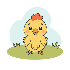 Cute Chicken vector illustration for preschoolers' learning moments
