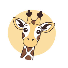 Cute vector illustration of a Giraffe for kids books