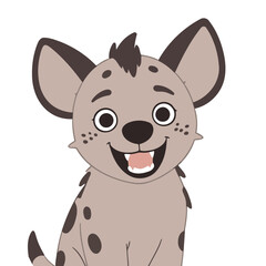 Vector illustration of a cute Hyena for kids books