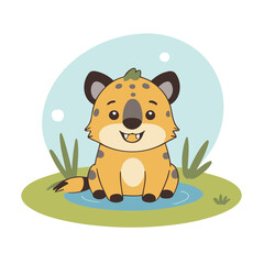 Cute vector illustration of a Hyena for children book