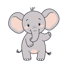 Vector illustration of a cute Elephant for kids books