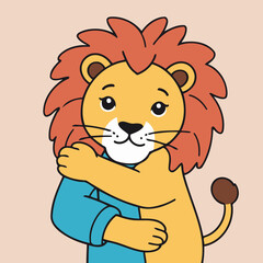 Vector illustration of a cute Lion for kids