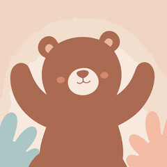 Obraz premium Vector illustration of a cute Bear for kids