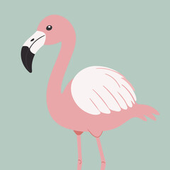 Cute Flamingo for early readers' adventure books vector illustration