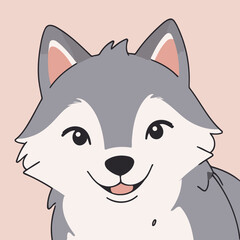 Cute Wolf for young readers' picture book vector illustration