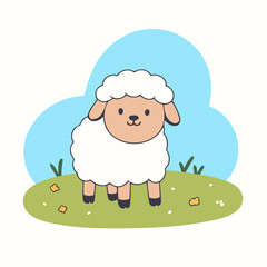 Cute Sheep for children's bedtime stories vector illustration