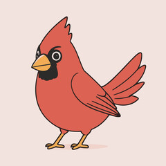 Vector illustration of a charming Cardinal for toddlers' learning adventures