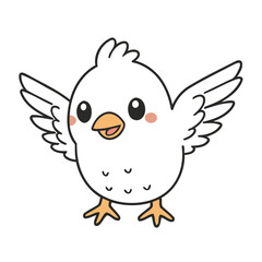 Cute Bird for kids story book vector illustration