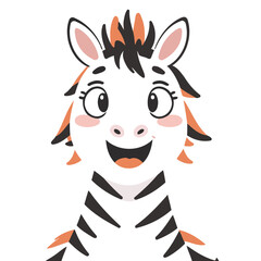 Cute Zebra vector illustration for kids story book
