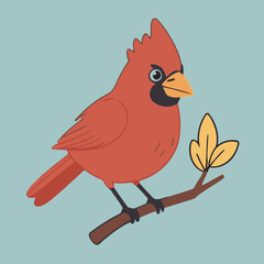 Cute vector illustration of a Cardinal for children's bedtime stories