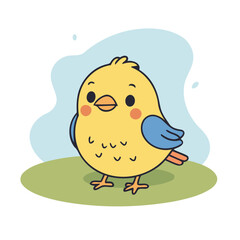 Cute vector illustration of a Bird for toddlers' playful adventures