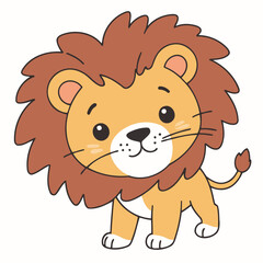 Vector illustration of a delightful Lion for early readers' enjoyment
