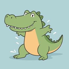 Vector illustration of a cute Crocodile for children story book