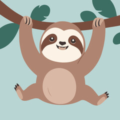 Cute Sloth for kids books vector illustration