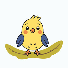 Cute Bird for toddlers books vector illustration
